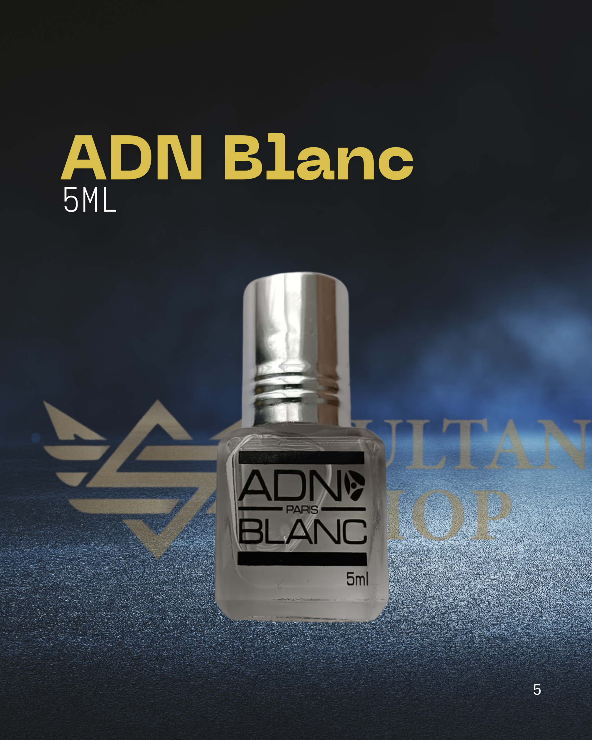 Bočica parfemskog ulja ADN Blanc 5ml sa srebrnim poklopcem